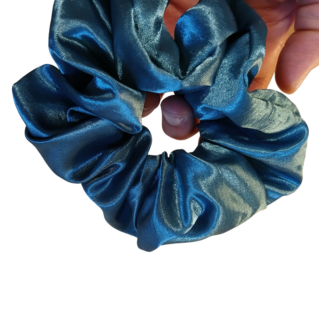 Blue Satin Hair Scrunchie – Smooth & Glossy Finish (Copy)