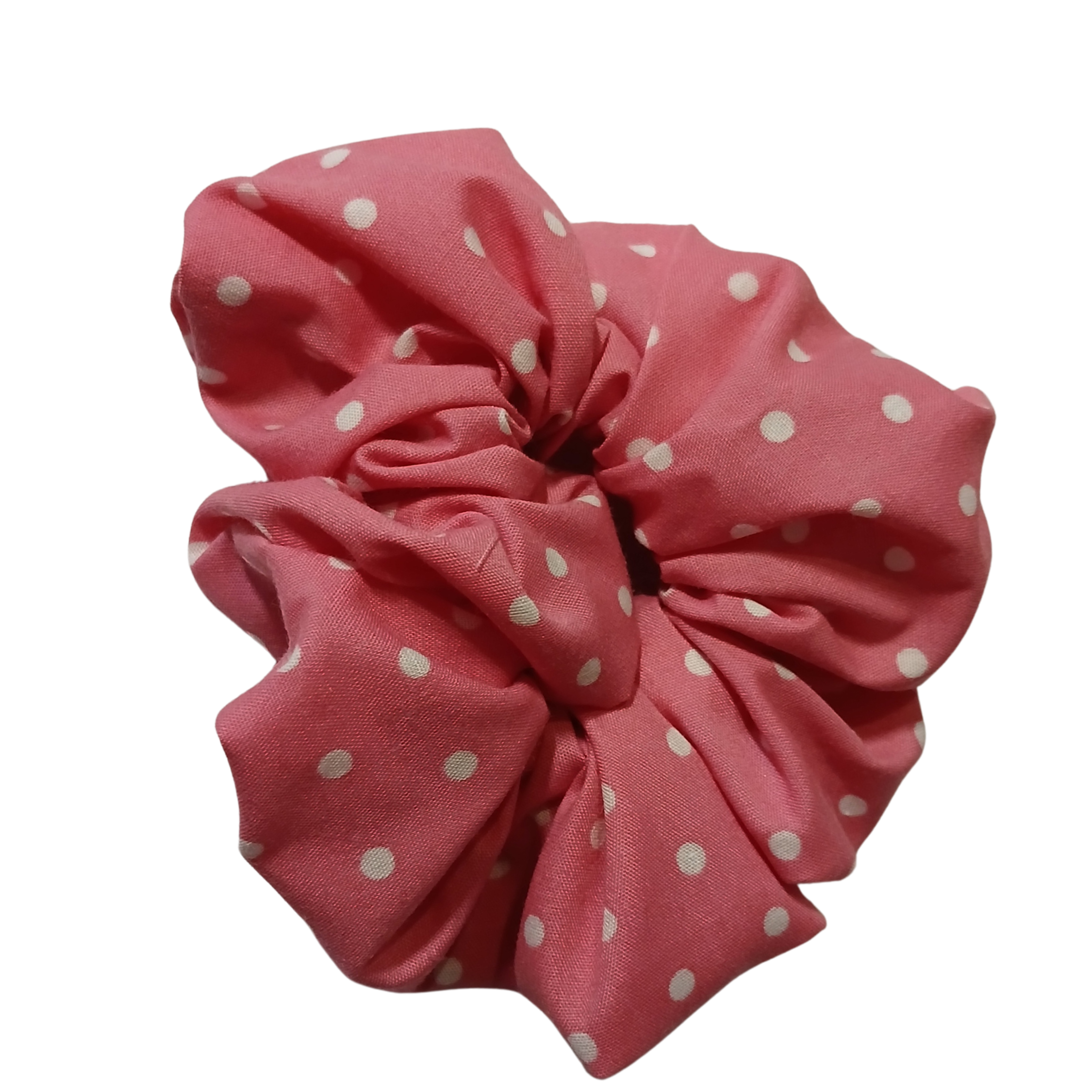 Pink Polka Dot Scrunchie – Soft, Classic Hair Tie