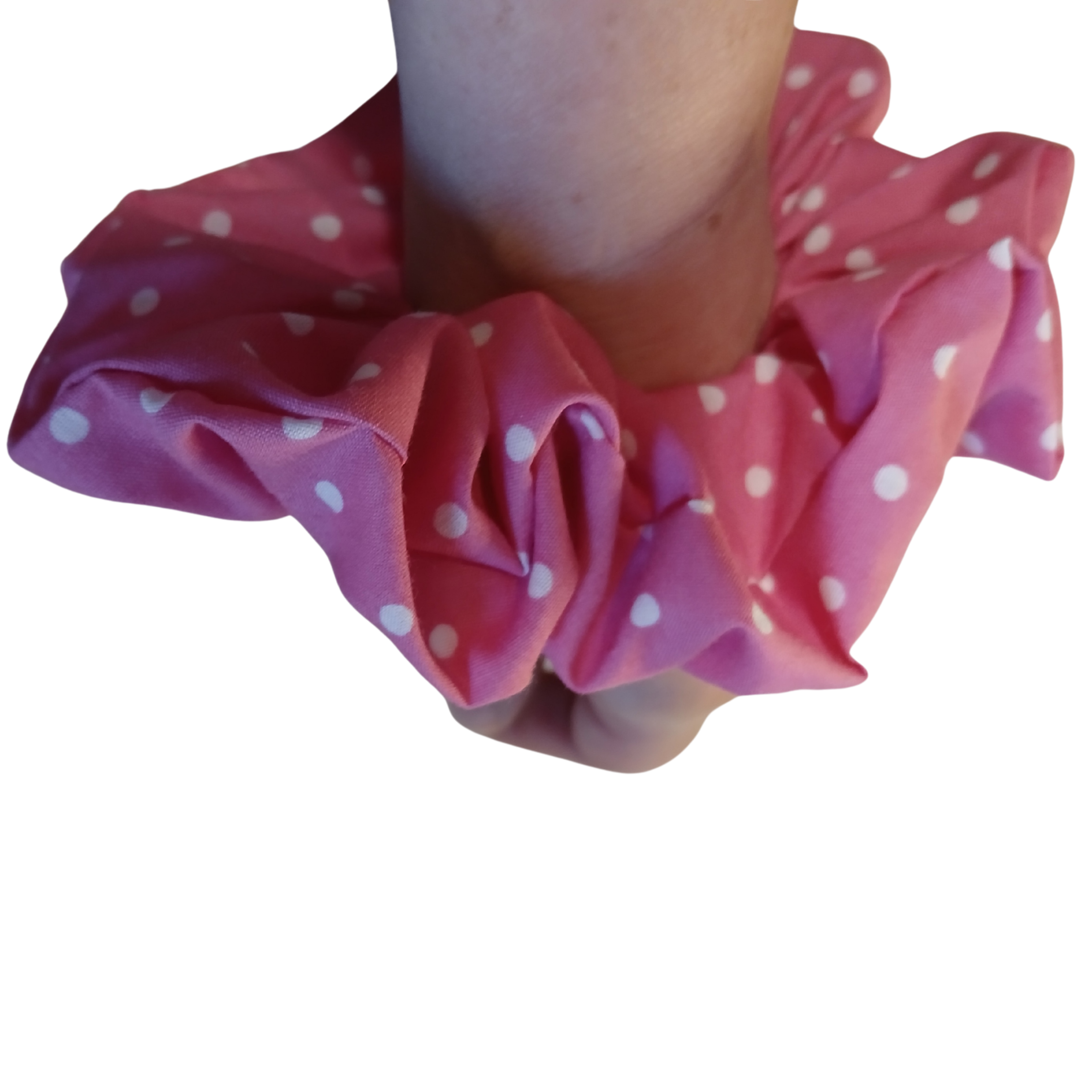 Pink Polka Dot Scrunchie – Soft, Classic Hair Tie