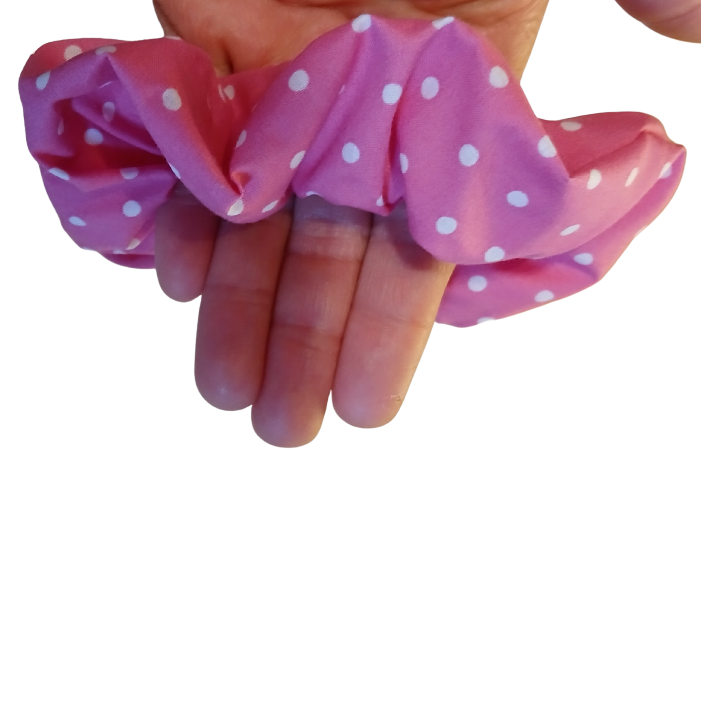 Pink Polka Dot Scrunchie – Soft, Classic Hair Tie