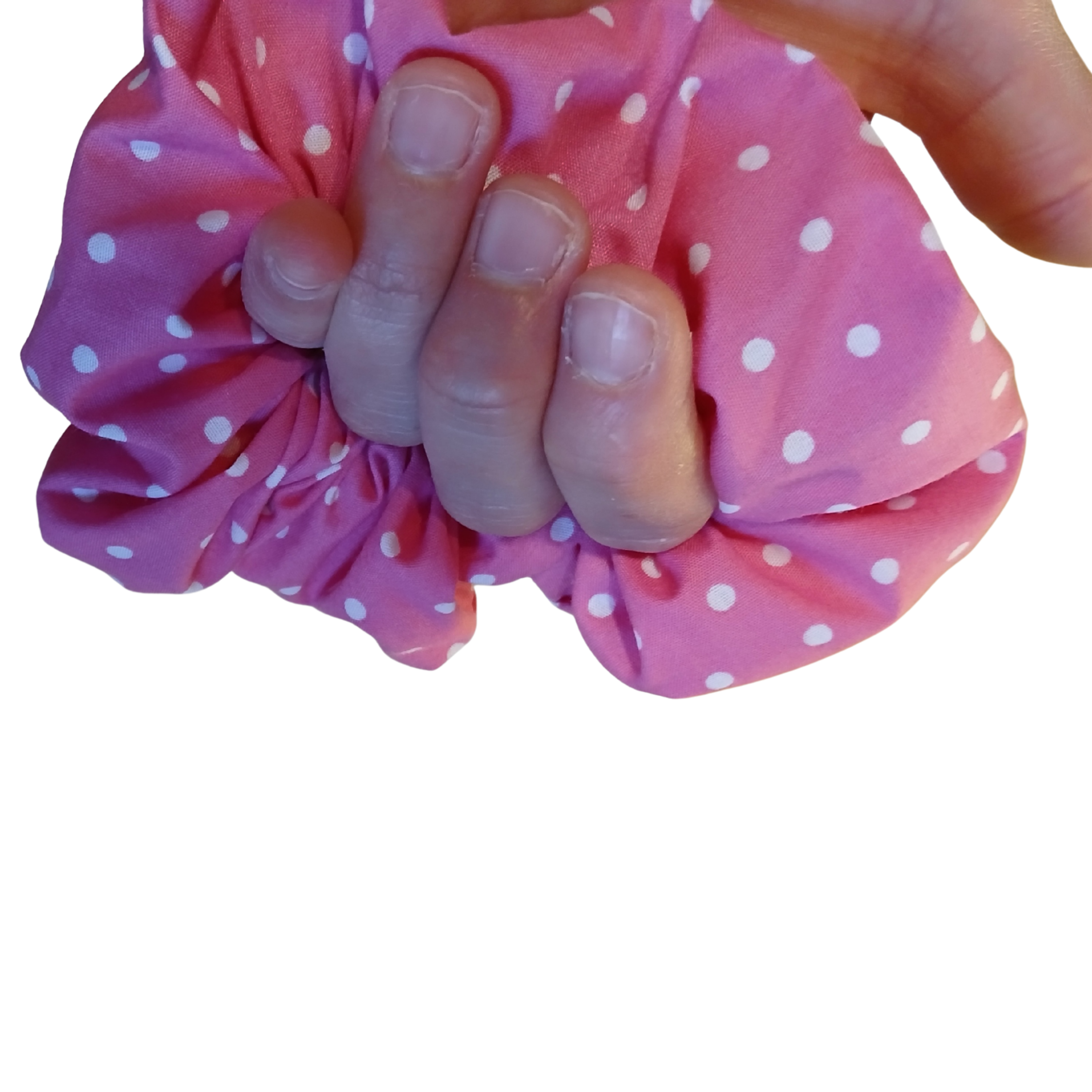 Pink Polka Dot Scrunchie – Soft, Classic Hair Tie