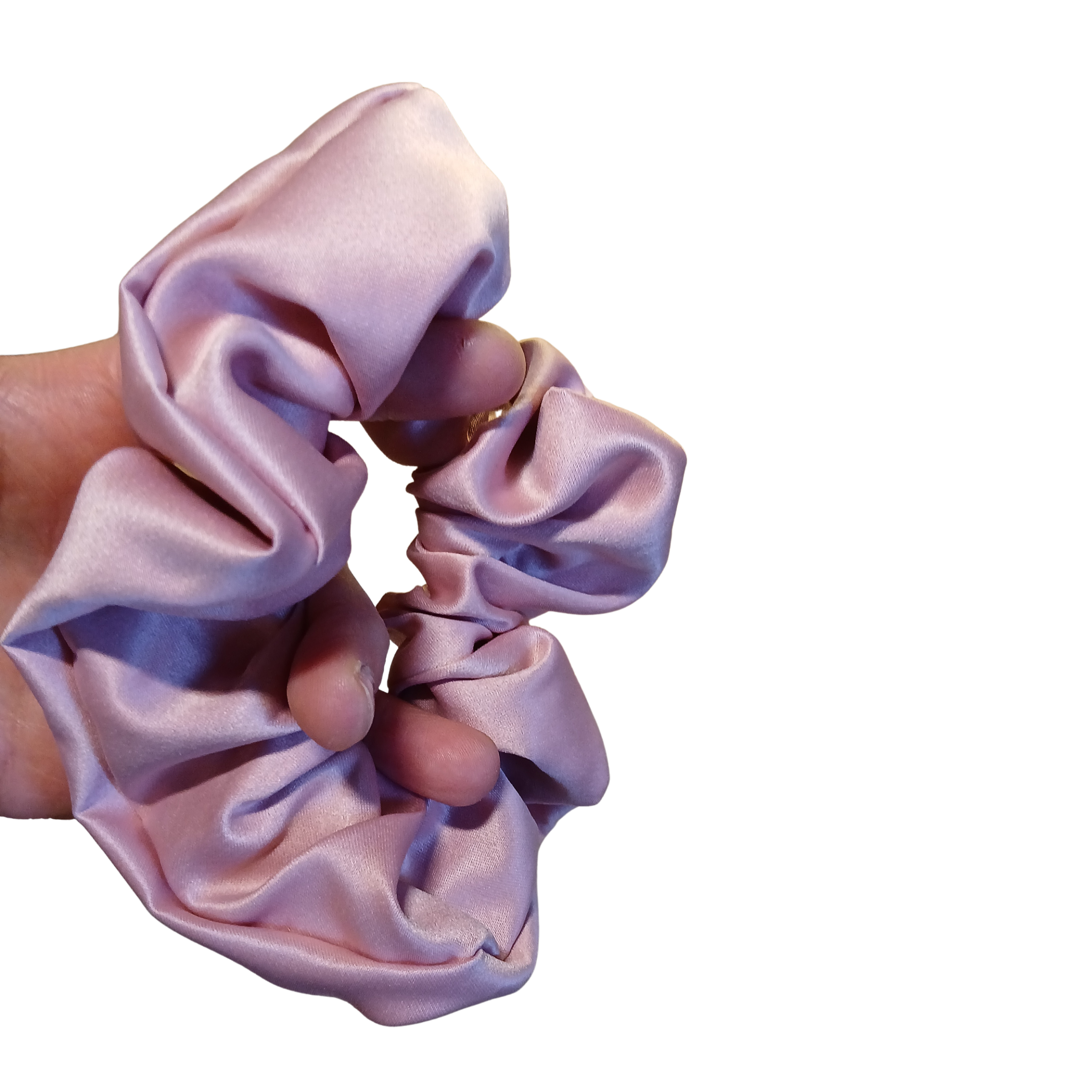 Rose Pink Satin Hair Scrunchie – Smooth & Glossy Finish