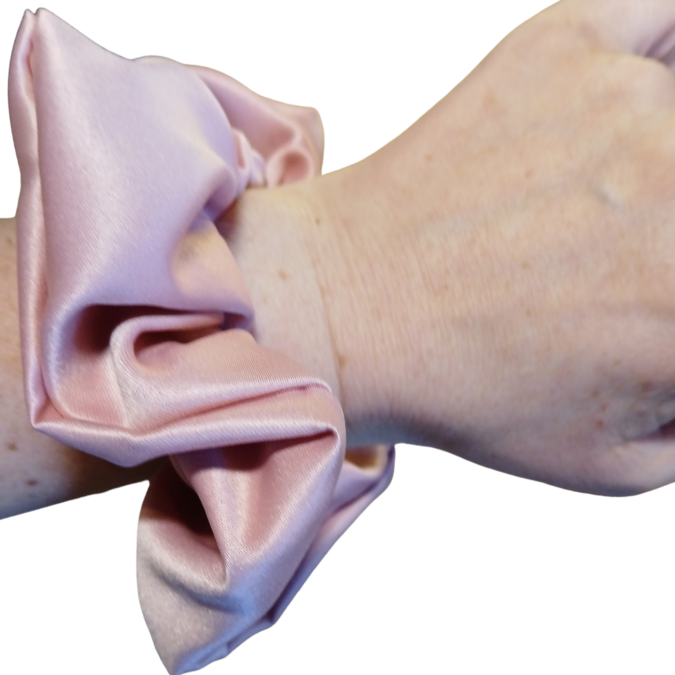 Rose Pink Satin Hair Scrunchie – Smooth & Glossy Finish