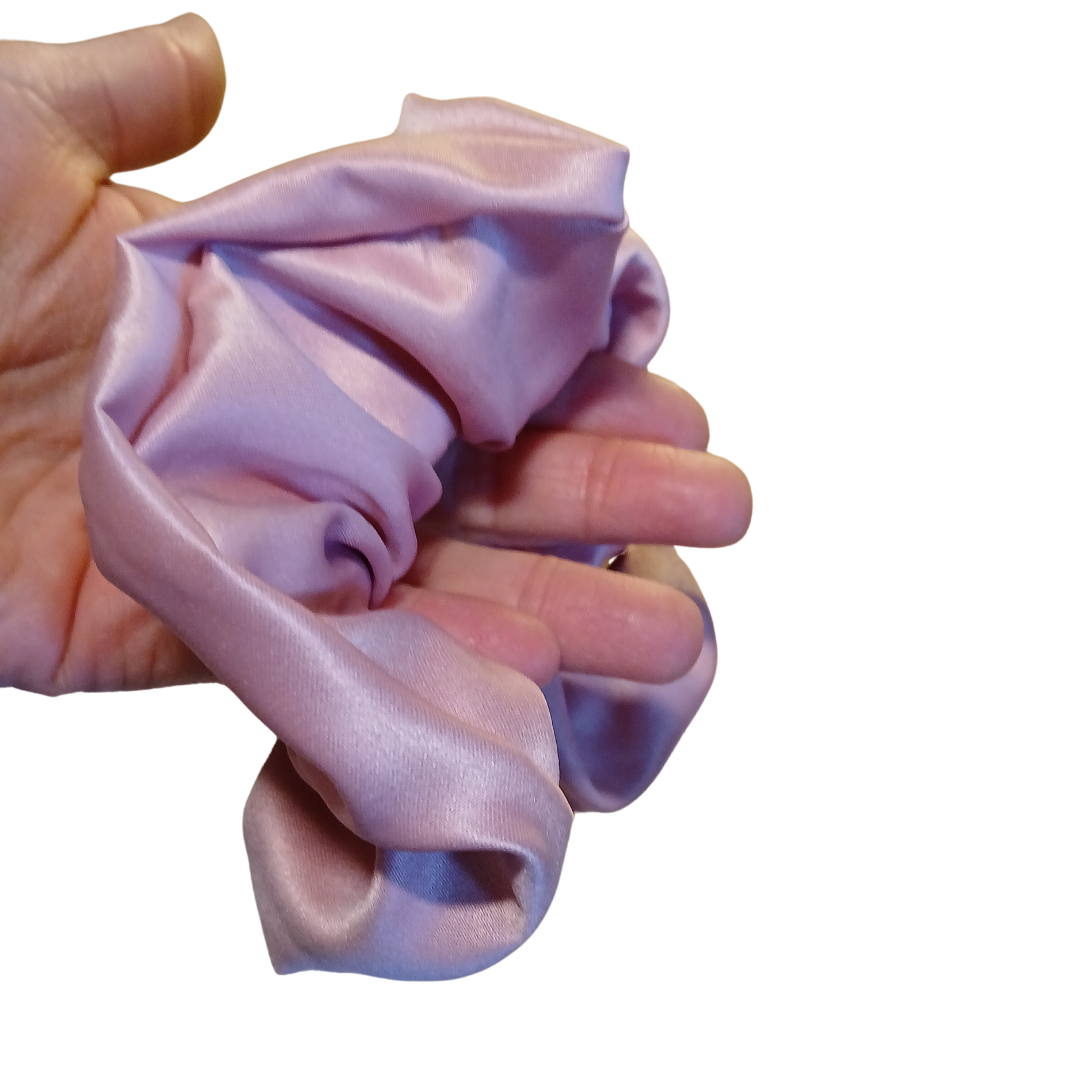 Rose Pink Satin Hair Scrunchie – Smooth & Glossy Finish
