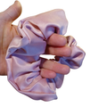 Rose Pink Satin Hair Scrunchie – Smooth & Glossy Finish