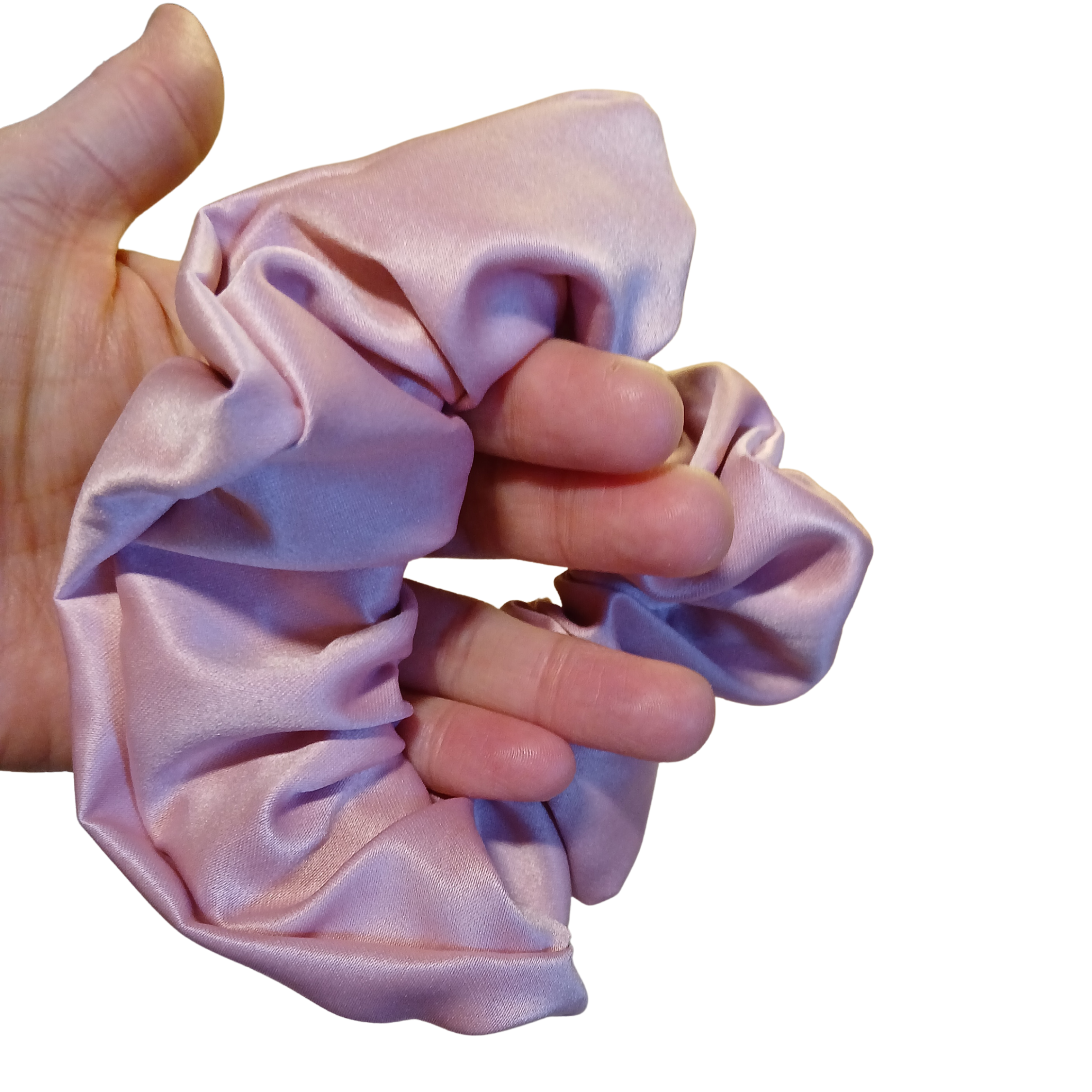 Rose Pink Satin Hair Scrunchie – Smooth & Glossy Finish