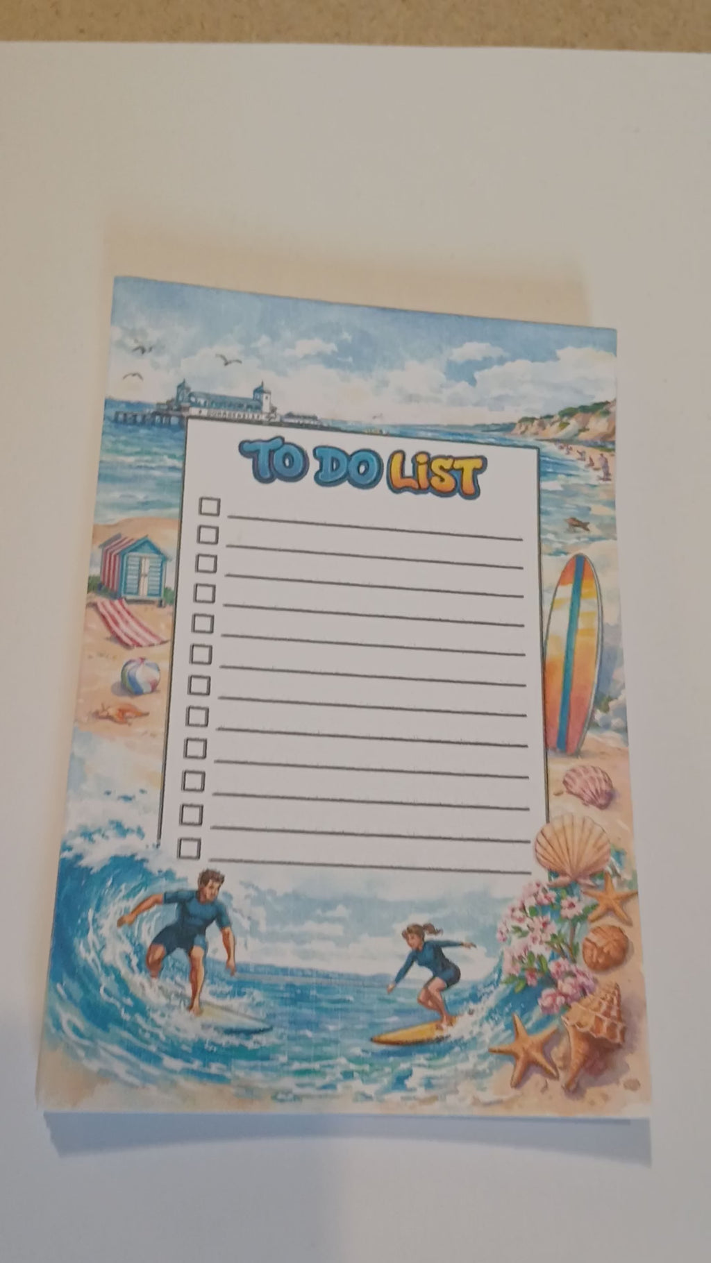 Handmade Beach To-Do List Notepad