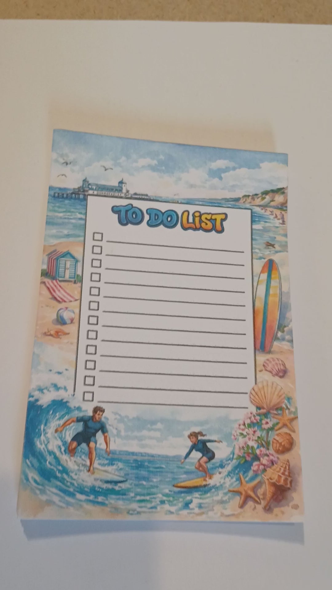 Handmade Beach To-Do List Notepad